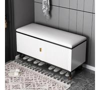 Generico Shoe Rack with Padded Seat, Adjustable Shelves and Hidden Shelf for Entrance Organization