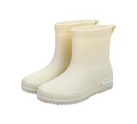 Genérico Short Waterproof Water Boots Non-Slip Shoes with Thick Sole Ankle Boots Rains Comfortable Walking Boots Comfortable for Walking Easy Clean Slippers Gardening Urban Rubber, beige, 6 UK