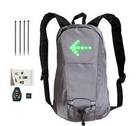 Genérico Signal Backpack | Outdoor Bike Backpack with 4 LED Signals, Double Shoulder Safety Cycling Backpack, Sport Mountaineering, grey, Consulte la descripción, See description
