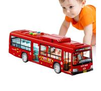 Generico Simulationsbus Kinder - 11.22 Zoll ABS Musik Busspielzeug | Lernspielzeug Licht Sound - Realistisches Fahrzeug mit Öffnenden Türen zur Förderung von Motorik und Fantasie