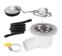 Genérico Sink Drain Corner Connection - (200 cm Hose) RV Drain Connector | Anti-Leak Plumbing Seal | Pipe Adapter Quick Installation | D Fitting