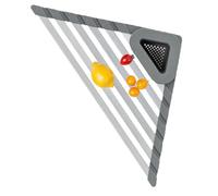 Generico Sink Drying Rack - Aluminium and Silicone Drying Rack Corner 32 x 32 cm with Roll Up Tray | Use for Storing Kitchen Sponge Utensils