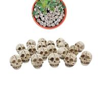 Generico Skull Figurine | 20 Pieces Skull Sculpture - Small Toys Joke Resin for Halloween Home Bookcase Vase Plants House Spooky Desk Party