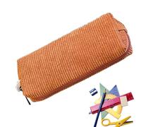 Generico Sloppy Pouch - Vintage Springs with Zipper | Cord Fabric Mäppe | Student Bag for School, University, Travel, Study, Office, Stationary Storage, brown, Please refer to the description, Please