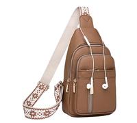 Genérico Small Crossbody Bag for Women,Crossbody Bag for Women | Travel Bag PU Leather Bag,Casual Multi-Pocket Purse, Small Shoulder Bag, Fanny Pack for Girls, Khaki, Consulte la descripción