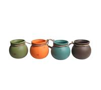 Genérico Small Pots for Plants, Set of 4 Ceramic Home Decoration - Mini Pots for Flowers and Plants | for Cactus Outdoor Living Room Kitchen Garden Patio Porch Farm Holiday