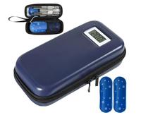 Generico Small Travel Cooler Bag | Fridge Box with Ice Packs for Drugs, Adjustable Cool Case with Temperature Display for Work Travel, Home and School Travel, blue, Fare riferimento alla descrizione