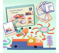 Genérico Smart Sticks: Wooden Shapes Game, Activity Kit, Creative Logic Builder, Early Learning Pattern Challenge, Cognitive Thinking Game