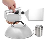 Generico Smash Burger Press Kit - Set of 4 Steel Spatula Salt Shaker Lid Cheese Melter - Burger Crusher - for Frying Cheese Burgers Steak, Kitchen Barbecue Grill Cooking