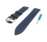 Generico Smooth Leather Strap Classic 16 mm 18 mm 20 mm 22 mm Black Brown Blue Bordeaux Red White Vintage Elegant Buckle Silver Stainless Steel 316 L