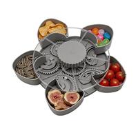 Generico Snack Tray | 5 Compartment Rotating Organizer | Divided Food Serving Trays - Cold Cuts, Cheese, Candy, Chocolate, Biscuits, Sweets, Home, Parties, Camping, Picnic, Travel