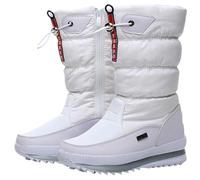 Generico Snow Boots Women Winter Snow Boots Women Winter Mid Calf Outdoor Comfortable Boots for Fishing Hiking Riding Running, White, 9 UK