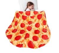 Generico Soft Blanket Sofa Blanket | Round Pizza Blanket,Comfortable Pizza Blanket,Funny Realistic Food Blankets for Adults and Kids