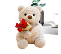 Genérico - Soft Fabric, Sitting Size Decorative Doll | Bear with Flower Home Decoration, Cushion for Bedroom, Sofa, Car, Gift, Valentine's Day