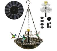 Genérico Solar Bird Bath - Waterfall with Pump and Sprinkler | Solar Water Fountain for Bird Bath | Attracts and Wildlife: Hummingbirds, Finches, Garden, Pond, Pool, Patio, Porch.