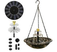 Genérico Solar Bird Fountain, Waterfall with Pump and Sprinkler - Solar Water Fountain for Bird Bath, for Outdoor Garden Patio Terrace Porch Deck Feeding Wildlife Hummingbird Finch