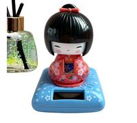 Genérico Solar Dashboard - Car Decoration with Kimono Doll | Dashboard Doll Moves Head Decoration, for Drivers Daily Travel Excursions Trucks SUVs Motorhomes