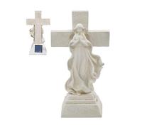Genérico Solar Garden Figurine | Virgin Mary in Prayer Resin - Solar Statue for Easter Outdoor Garden Decoration