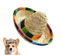 Generico Sombrero Mini Hats - Traditional Mexican Hat in Woven Straw - Wide Brim Decorative Headband for Children and Animals