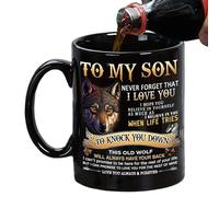 Genérico Son Birthday Coffee Mug 330ml Classic Ceramic Tumblers: Father To Son Coffee Mug | For Home, School, Picnic, Camping, Garden, Park, Patio, Balcony,