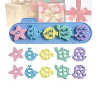 Genérico Sorting & Stacking Games - Silicone 28x9x3cm | 16 Pieces Marine Animals with Color Recognition Blocks, for Classroom, School, Kindergarten, Nursery, Park in