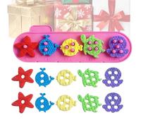 Genérico Sorting & Stacking Games - Silicone 28x9x3cm | 16 Pieces Marine Animals with Color Recognition Blocks, for Classroom, School, Kindergarten, Nursery, Park in