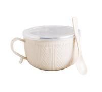 Generico Soup Cup Set - 25oz Soup Cup with Lid Handle, Soup Cups with Handles, Travel Aesthetic Dinnerware, Oat for Milk Ceramic | Thermal for Tea, C