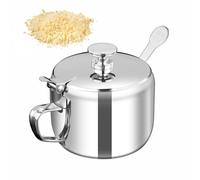 Generico Spice Jar - Bench Pot with Spoon Included | Stainless Steel Hermetic Spice Jar - for Sesame Vinegar Pepper Kitchen Camping Picnic BBQ