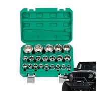 Genérico Spline Socket Set - Spline Socket Spanner Set | Set of Sockets and Bits with Ratchet, Suitable for Different Fasteners Like Spline, 6 or 12 Points, Metric/SAE