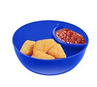 Generico Split Dip Chip Bowls - Non Smooth Portion Plates with Double Sections | Stackable Snack Crackers Appetizers Versatile Dipping Plates Bread, Chips Food Parties