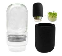 Generico Sprouting Jar Kit - Seed Germination with Stainless Mesh Lid in 500ml, Broccoli Sprout Growing Container Easy Kit for Cos