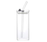 Genérico Square Glassware - Modern Style Spill Proof Mug, Convenient and Reliable Use, Multipurpose Clear Cups For Drinks, Alcohol, Coffee, Water | Kitchen Dining Bar Café
