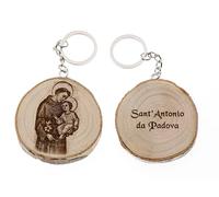 Generico St. Anthony of Padua Natural Wooden Keyring - Saint Anthony, brown, One size