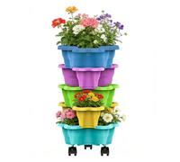 Generico Stackable Pot, Vertical Stackable Planter Weatherproof - Strawberry Pot Tower - for Garden, Patio, Balcony, Patio, Lawn, Home and Apartment