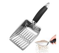 Generico Stainless Steel Litter Shovel - Deep Capacity Steel 26 x 10.7 cm | Large Volume Pet Tool, Easy Cleaning, Quick Disposal, PE Shovel