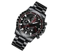 Generico Stainless Steel Men Waterproof Men Wrist Watch Big Face Timing Tool Business Luminous Free Watch, a, riferimento alla descrizione, bracelet