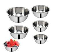 Genérico Stainless Steel Mixing Bowl Set, Set of 5 Multipurpose Bowls for Meal Preparation | Containers for Cooking and Food Preparation - Home Restaurant Kitchen Camping