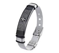 Genérico Stainless Steel Religious Bracelet, Steel Bible Bracelet