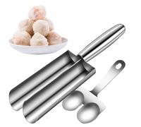 Genérico Stampo Polpette - Strumento Manuale, Cucchiaio Spatola Set Cucina 304 Acciaio, Macchina Formare Palline Meat Pesce DIY, Antiaderente Impasto Gadget Kit | For Chef Mamma Ristorante