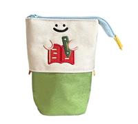 Generico Standing Pencil Case, Telescopic Zip Bag, Folding Book Case, for School Office, Travel Study, Children and Adults, green, Please refer to the description, Please refer to description
