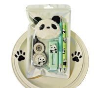 Genérico Stationery Set | Animal Design Correction Tape,School Pencils with Plush Pendant and Eraser - for Students Teen Girls Writing in School and University