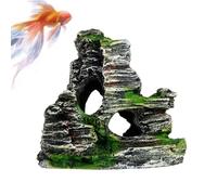 Generico Stone Ornament with Mountain View Aquarium - Resin Cave Decoration for Trees and Rocky Landscapes | Betta Fish Tank Caves for Small Fish and Shrimp, Decoration
