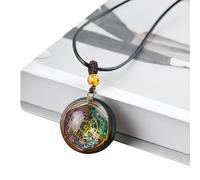 Genérico Stones Necklace - 20g Chain, Pendant | Resin Gemstone Harmony Jewelry Accessory, Mindfulness Gift for Holiday Office Meeting for