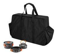 Genérico Stove Carry Bag, Portable Protective BBQ Tool Storage, Outdoor Gear Organizer, Grill Utensil Carrier, Small Tank Accessories, Foldable for Barbecue, Black, 500g, 69x21x43cm