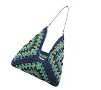 Genérico Straw Bag | Large Capacity Bohemia Colour Straw Bag | Summer Vacation Bag | For Home, School, Daily, Office, Dating, Outdoor, Travel, Work, Walk, Shopping and Camping, blue, Consulte la
