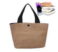 Genérico Straw Beach Bag - Women Bag On Beach Vacation - Lightweight Anti-Sand Bag Modern For Vacation Party Honeymoon Travel Cruise Gym Work, Black/White, Unisexo