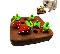 Generico Strawberry Dog Puzzle - Farm Shaped Chew Toy, Squeaky Strawberry