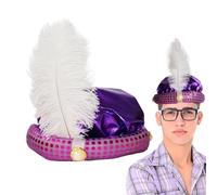 Generico Sultan's Turban - Rich Fabric, Gem Ornament, Plush Feathers, Royal Character Headband, Luxurious Theatre Accessory | For Gathering Themed
