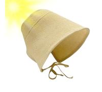 Genérico Sun Hat - Pioneer Vintage Foldable Hat with Ribbon | Cotton Linen Visor for UV Blocking Ladies Hiking Beach, Cream Colour