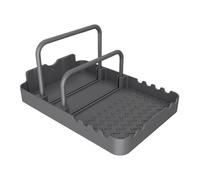 Generico Support De Couvercle De Casserole 20 x 14 x 10 cm - Organisateur Plaques Et Ustensiles DeCuisine En D'Aluminium Avec Tapis Antidérapant - Rangement Comptoir, Armoires, Cuisine